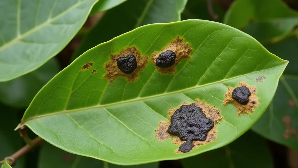 Vanilla bean vine with black rot