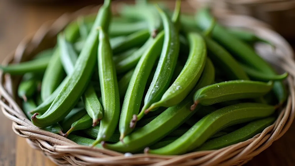 Basket of fresh vanilla bean pods
