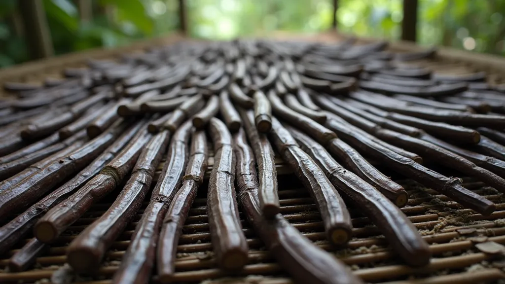 Vanilla beans being dried after harvest