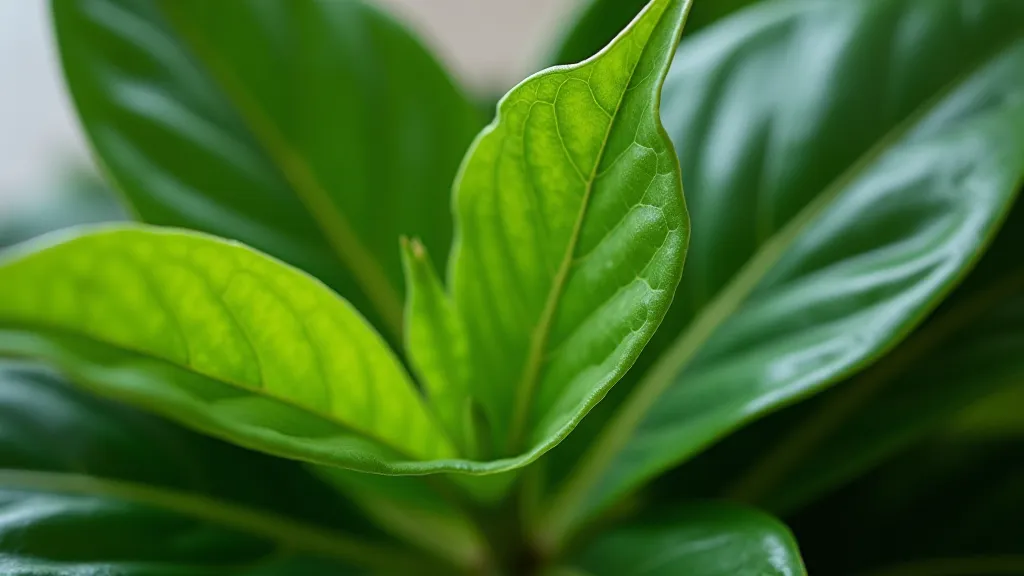 Close up of healthy vanilla plant leaves