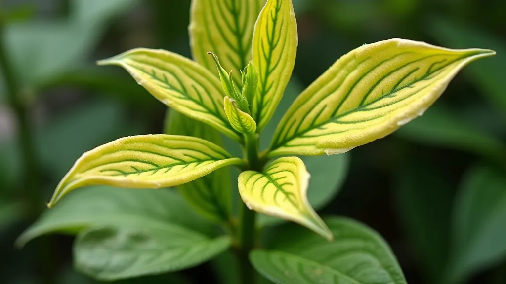 Yellowing vanilla bean leaves